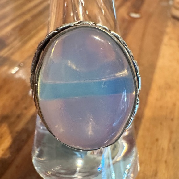 None Jewelry - 2100 Chic Silver and Opalescent StoneWomen's Ring